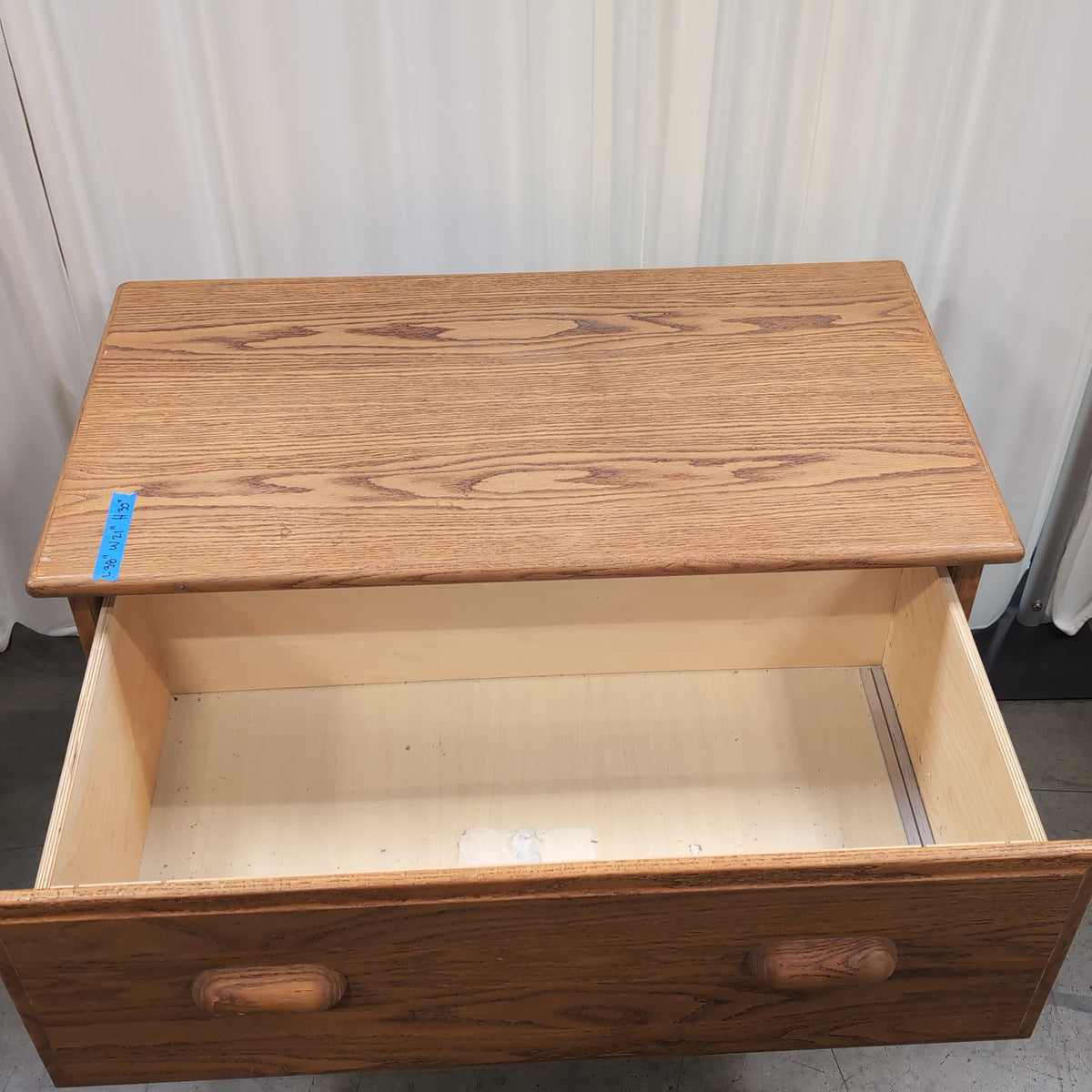 Warm Oak Finish Three-Drawer Dresser