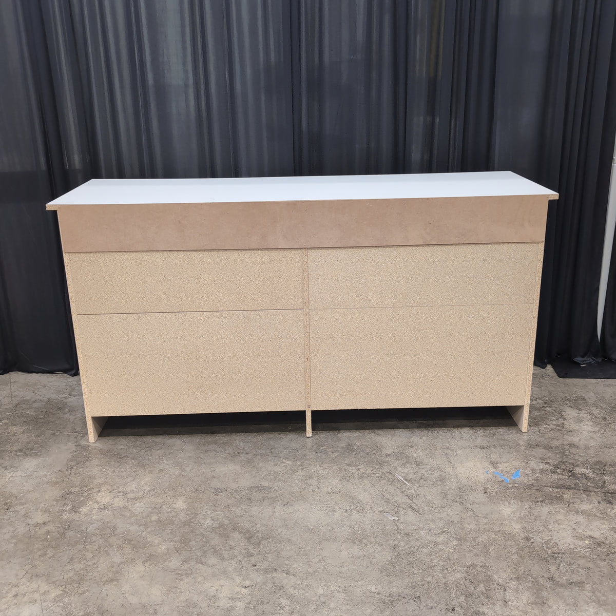 White Five-Drawer Dresser with Curved Handles