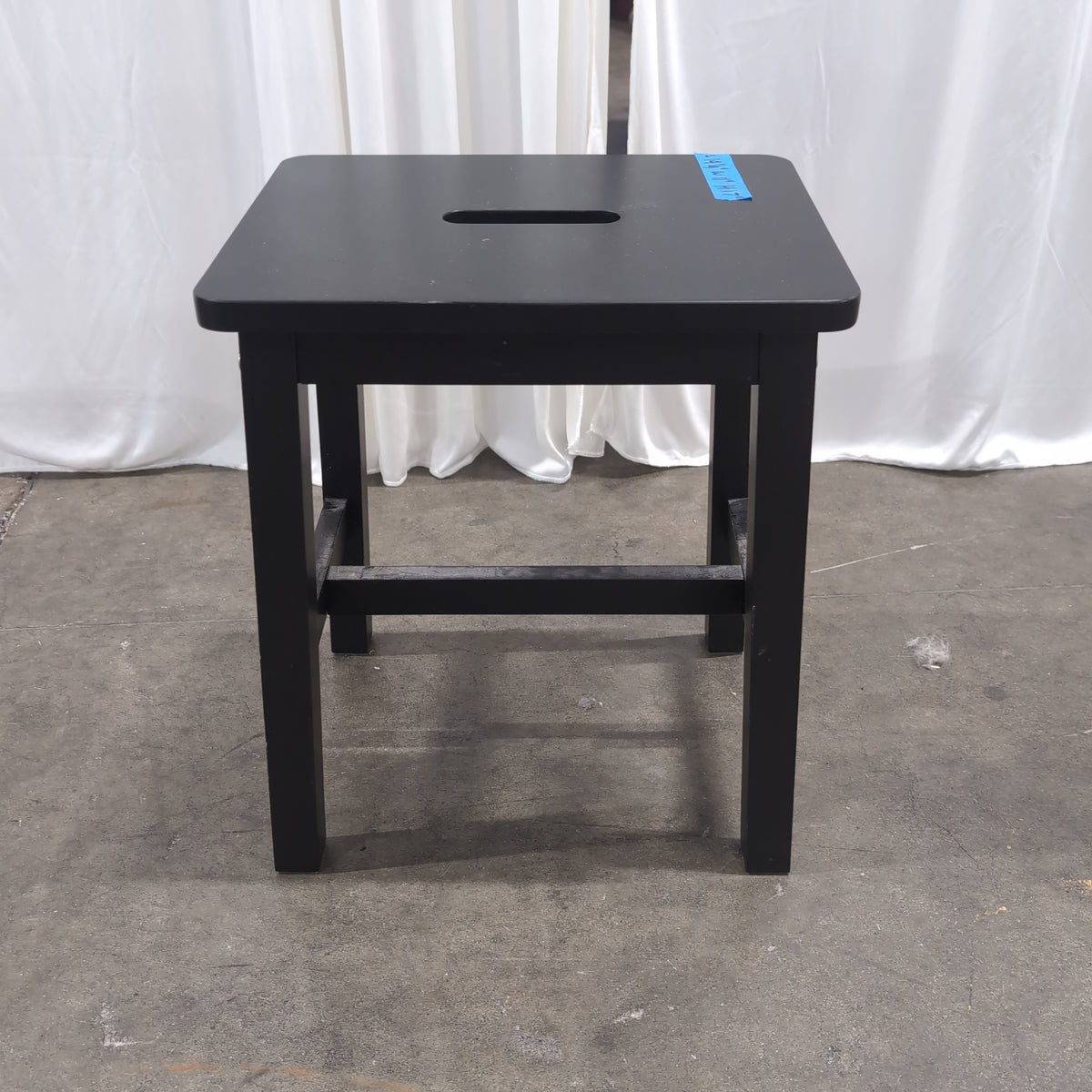 Black Wood Step Stool with Top Handle Slot