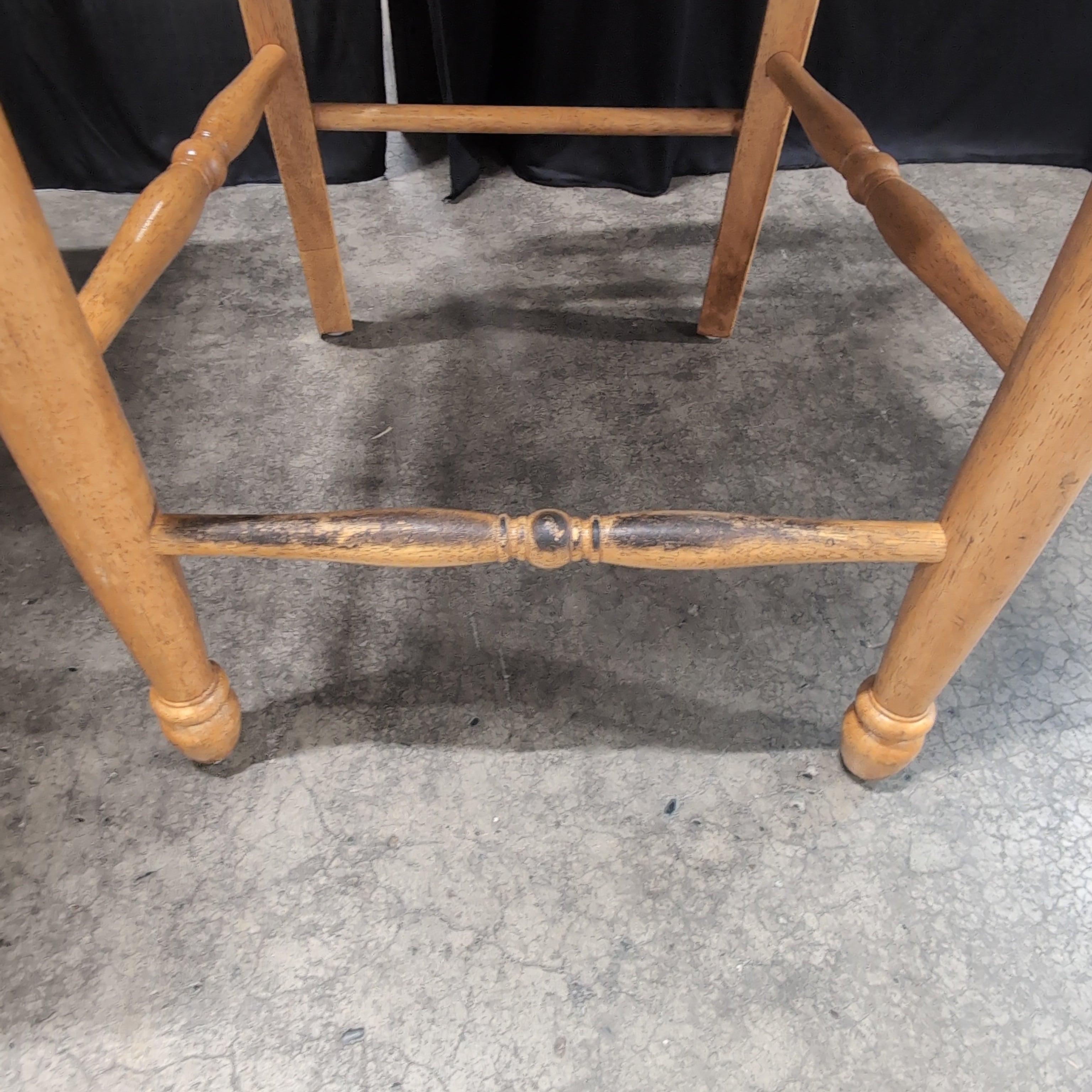 Natural Tone Wood Spindle Back Chair and table