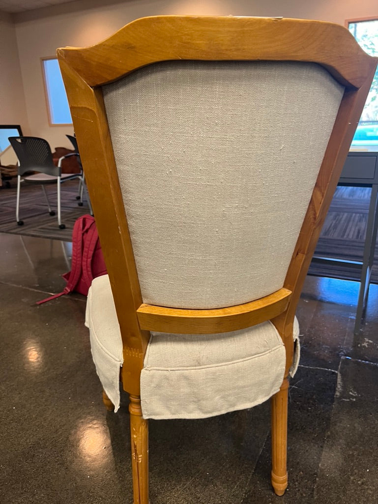 Pier 1 Imports Cloth Dining Chairs Tan with Rivet details