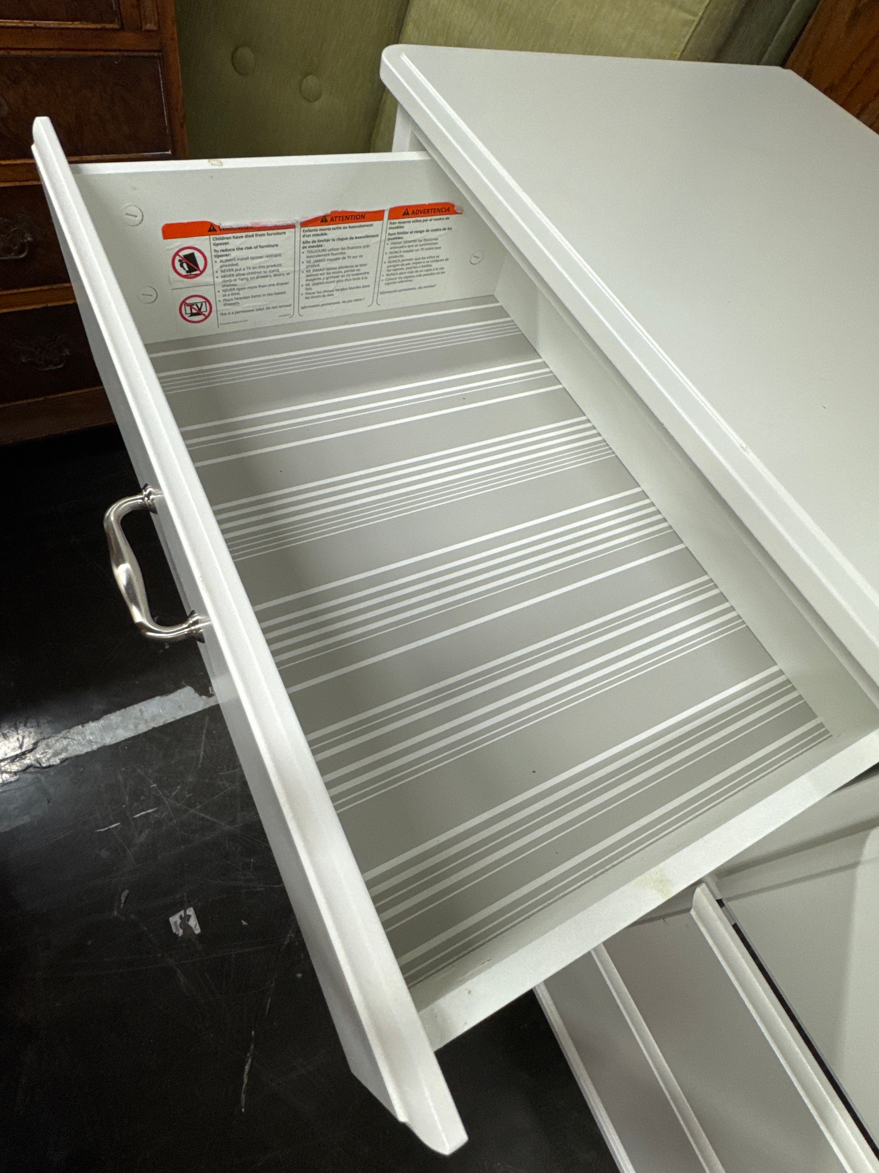 White 6-Drawer Dresser – Modern Coastal Style