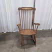 Traditional Brown Wood Rocking Chair with Stenciled Top Rail