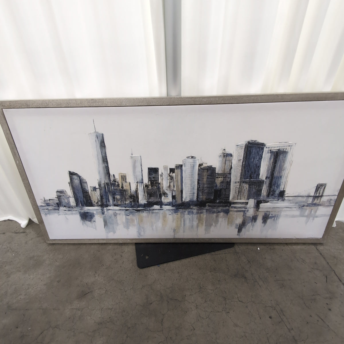 Contemporary Grey and Blue Skyline Wall Art