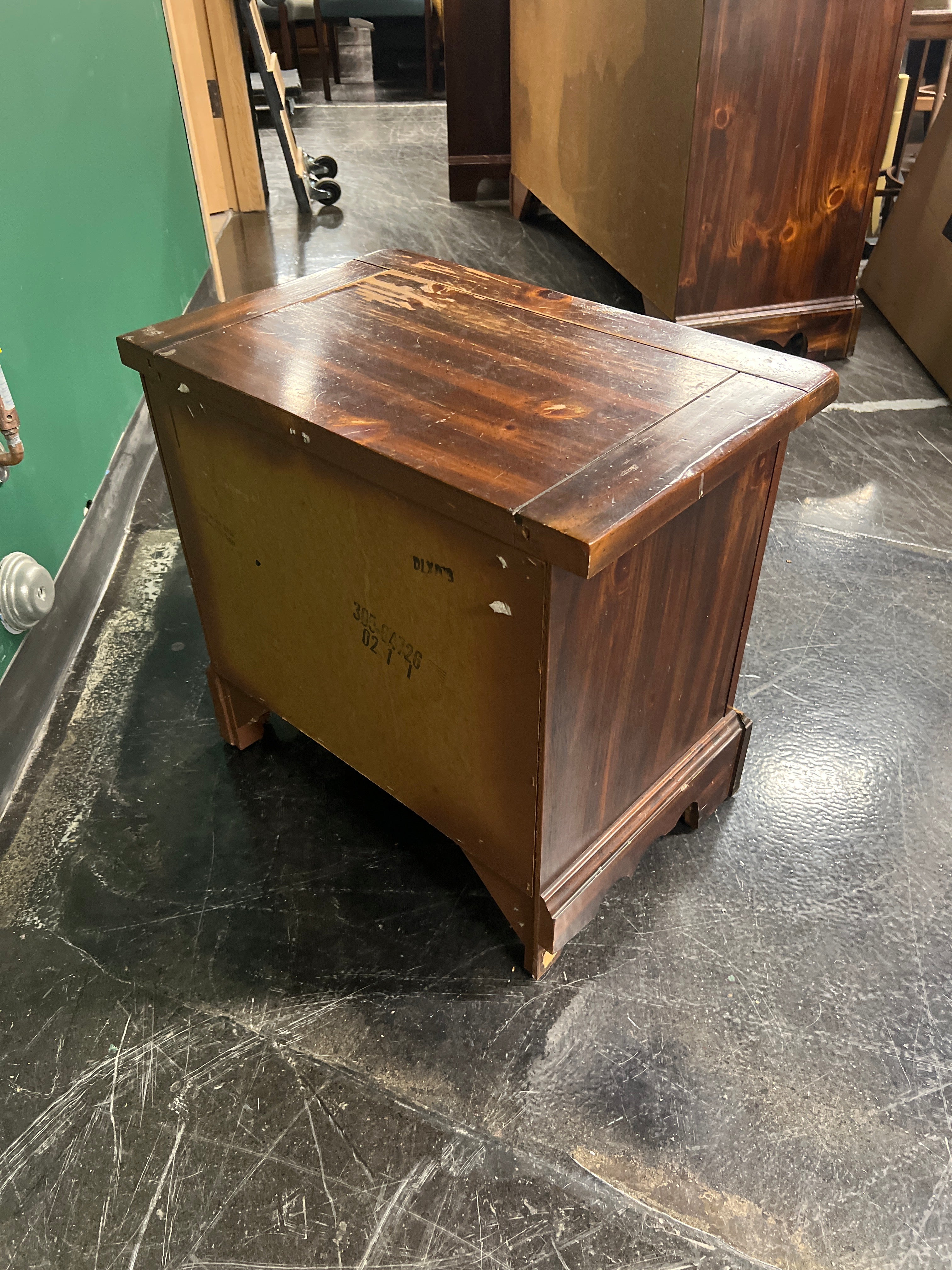 Rustic Hardwood Nightstand with Two Drawers