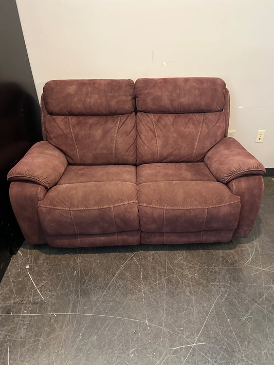 Reclining Loveseat in Deep Burgundy Microfiber