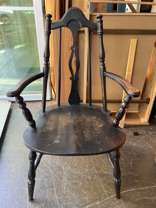 Vintage Black Wood Rocking Chair