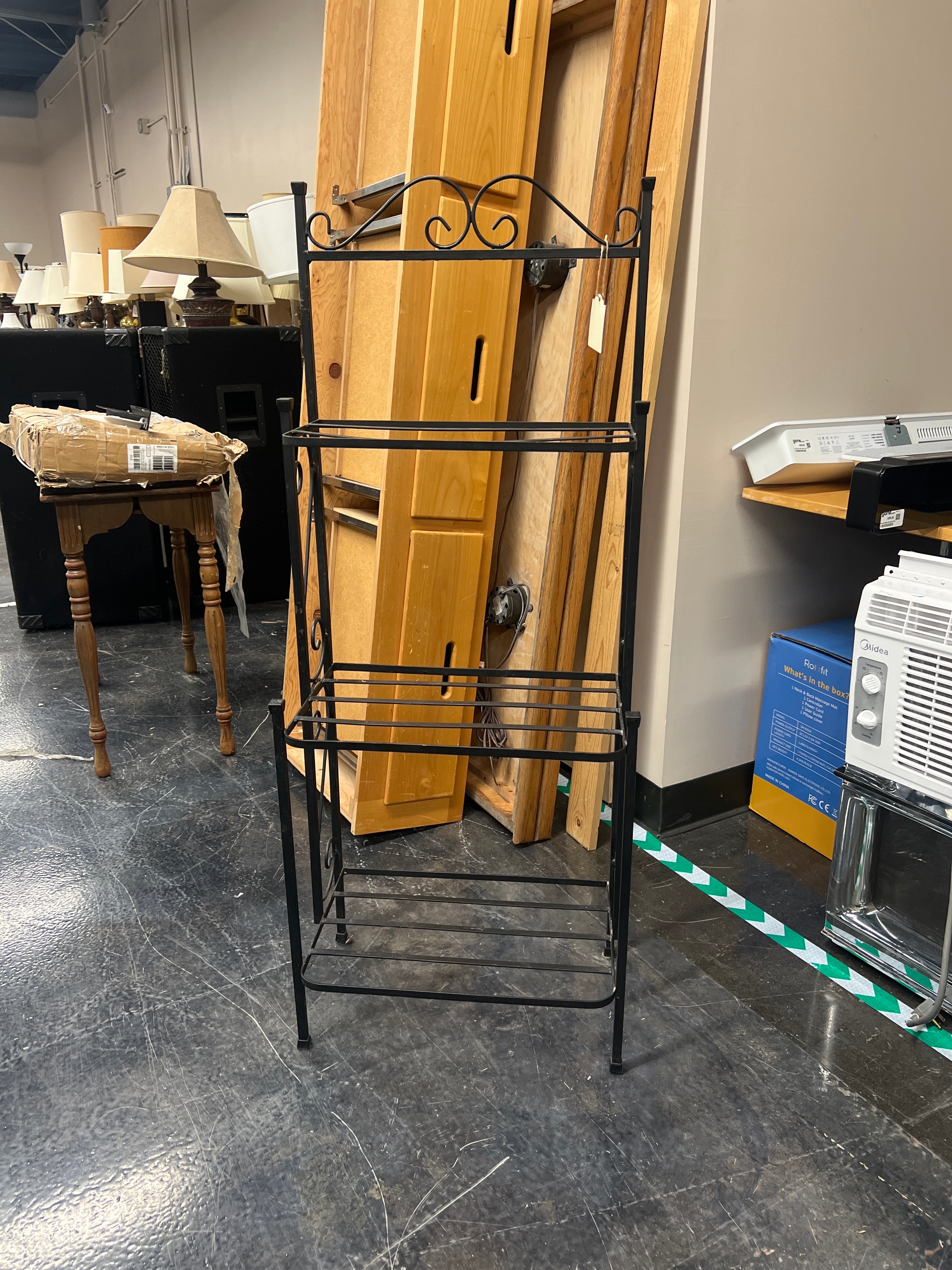Ornate Metal Three-Tiered Shelf