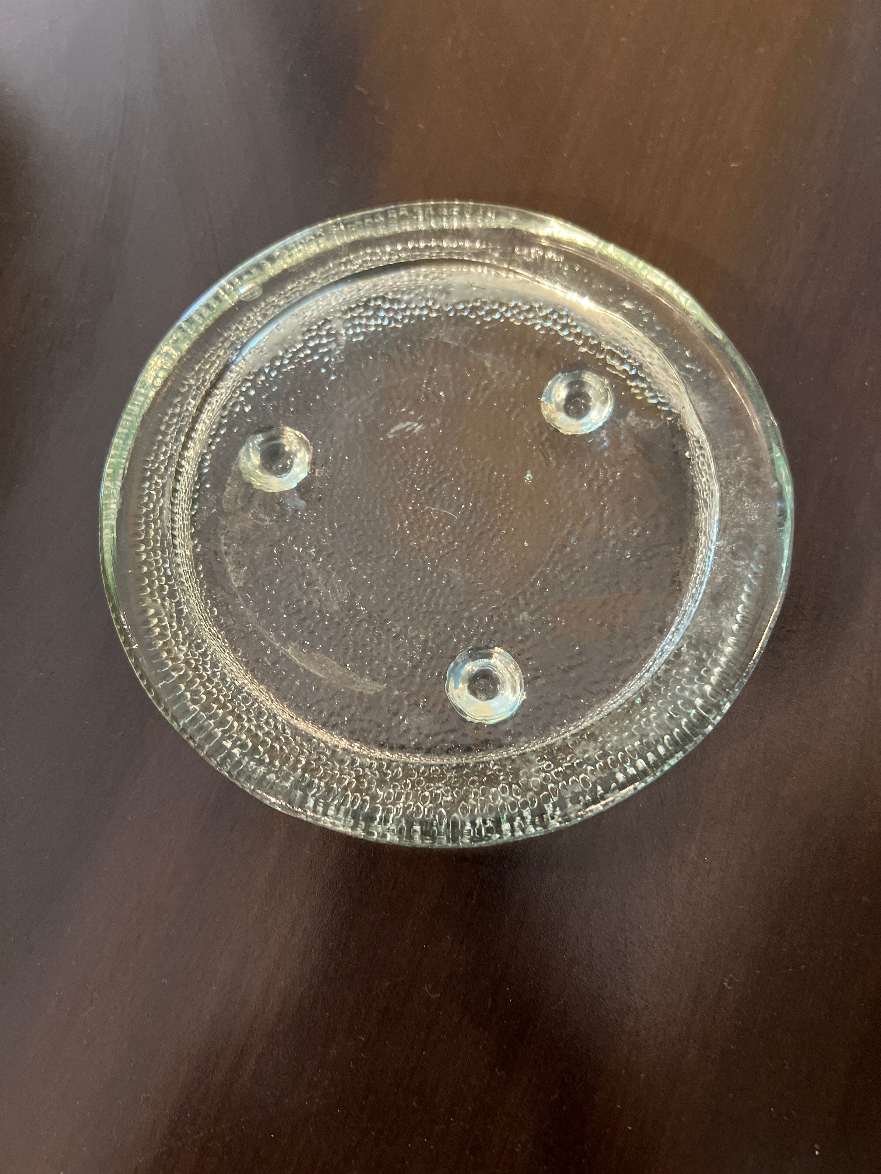 Textured Glass Wine Bottle Coaster with Feet