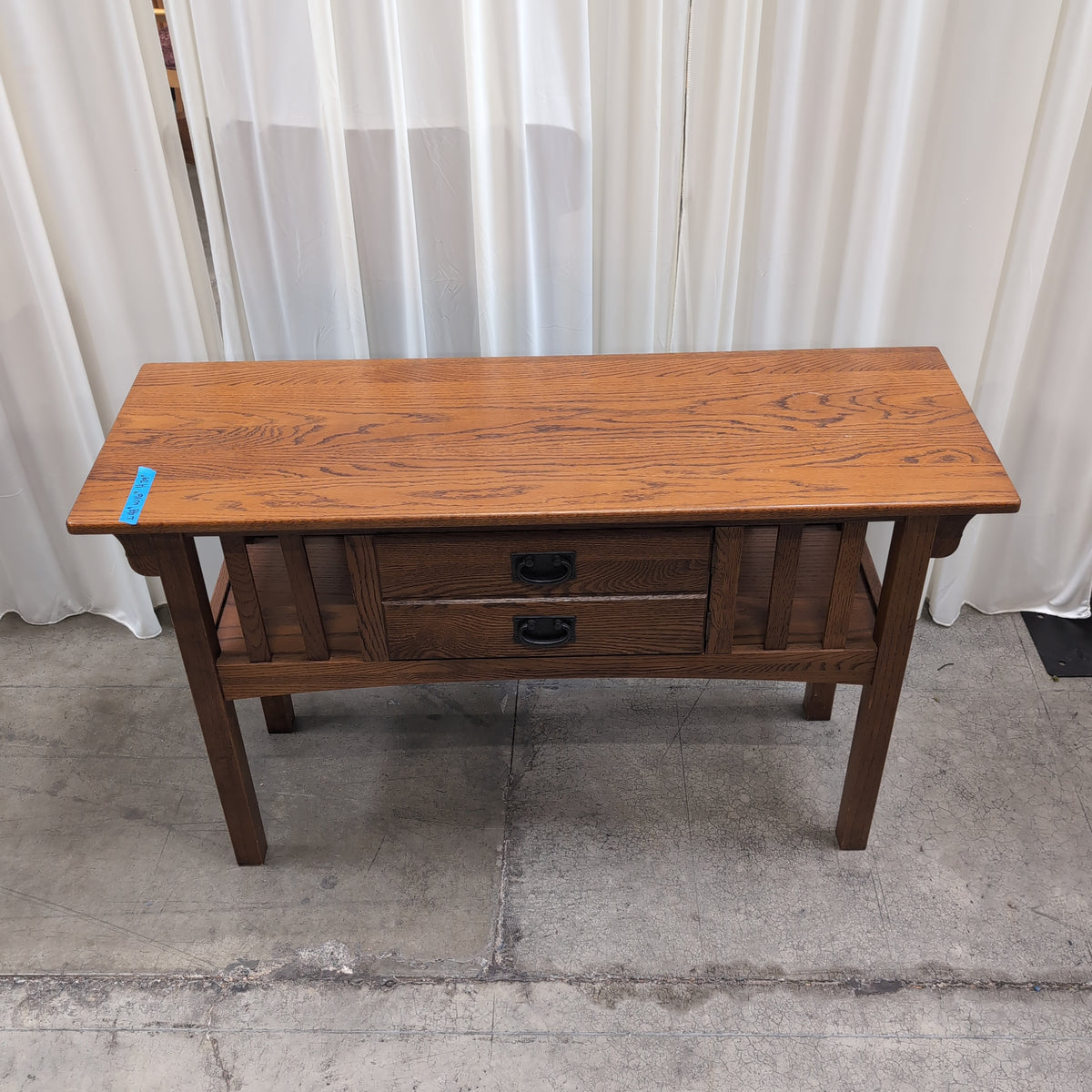 Craftsman Hardwood Two-Drawer Console Table