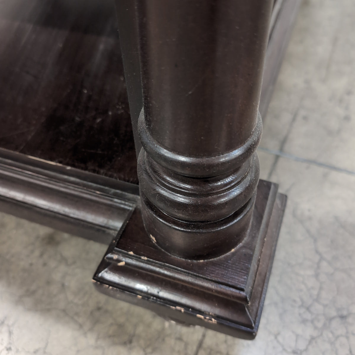 Dark Brown Wood End Table with Storage