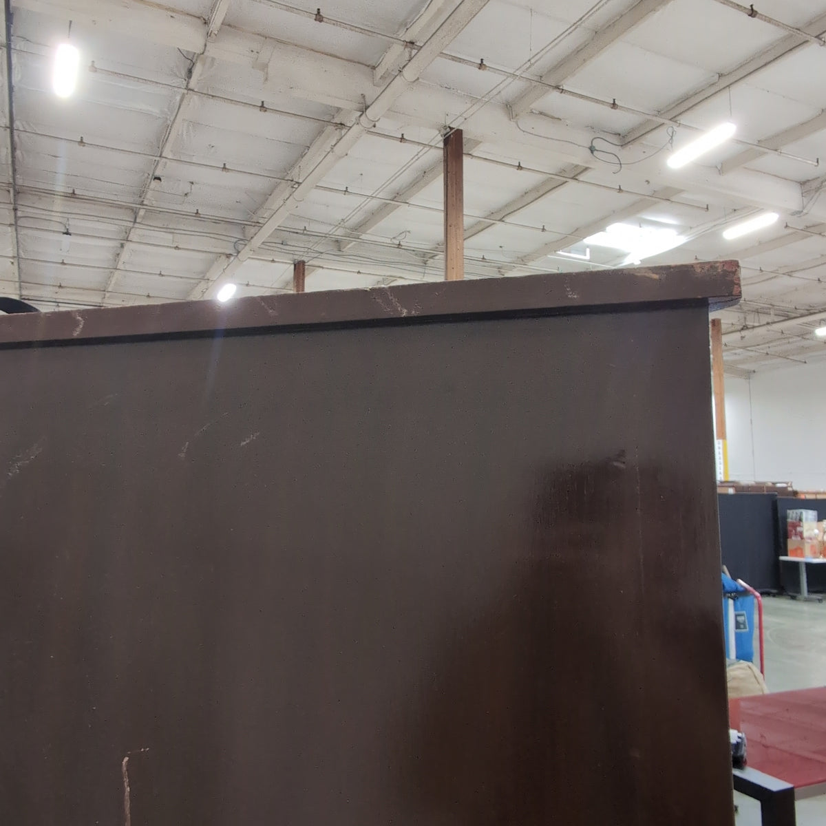 Dark Brown Wood China Cabinet with Glass Doors
