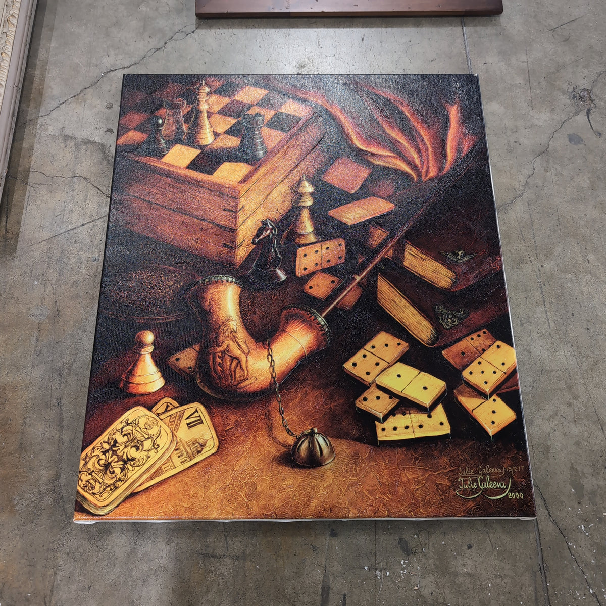 Julie Caleera Still Life Print with Game Pieces