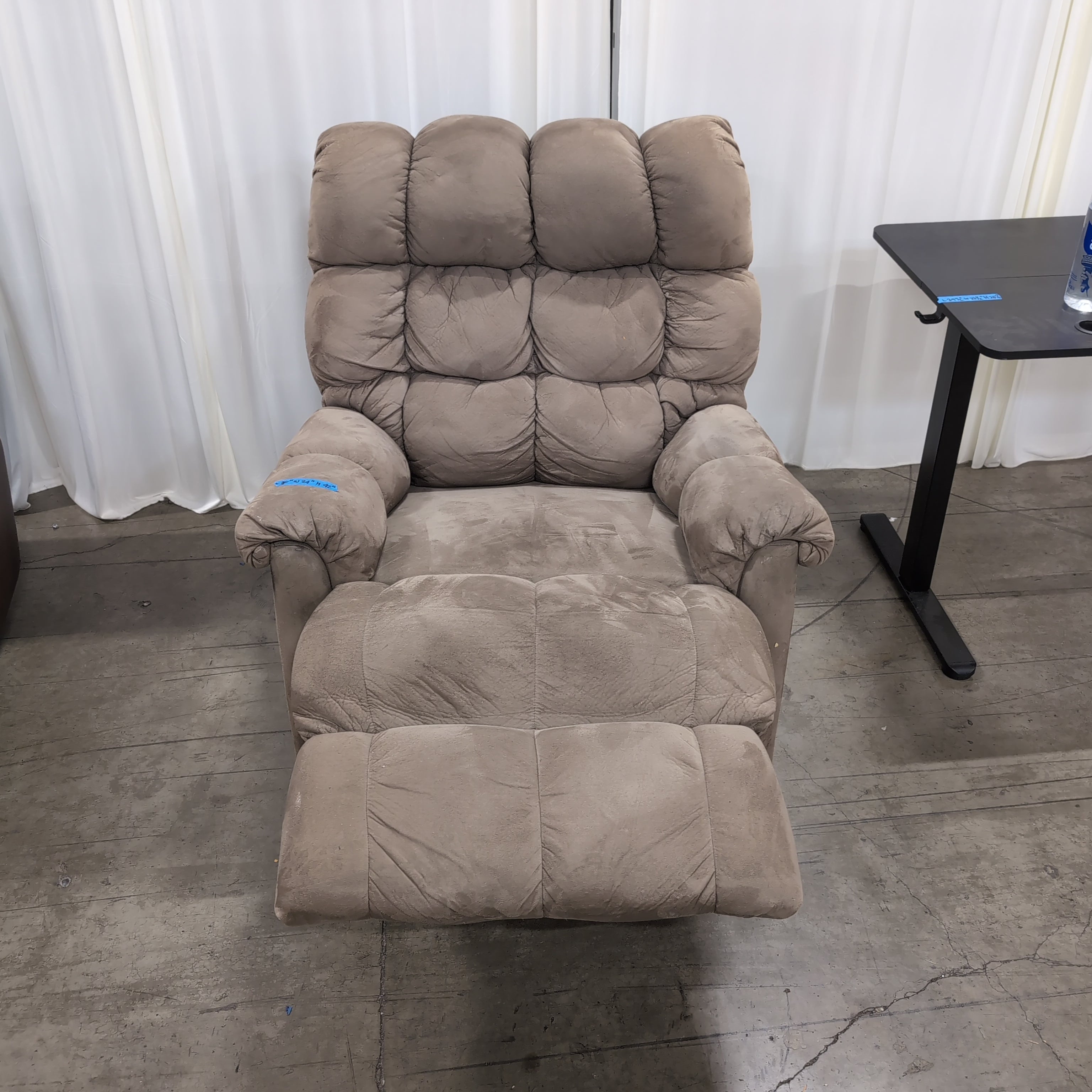 Plush Tan Upholstered Recliner
