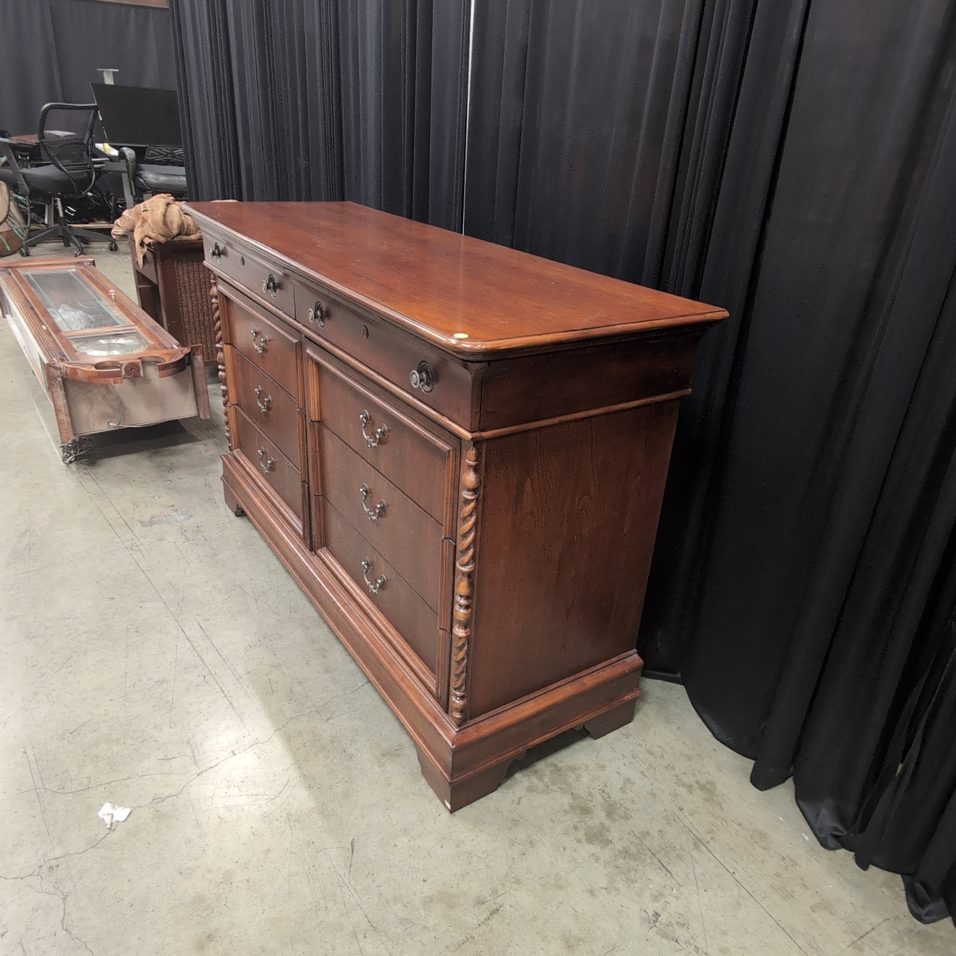 Lexington Dark Wood Traditional Dresser with Ornate Hardware