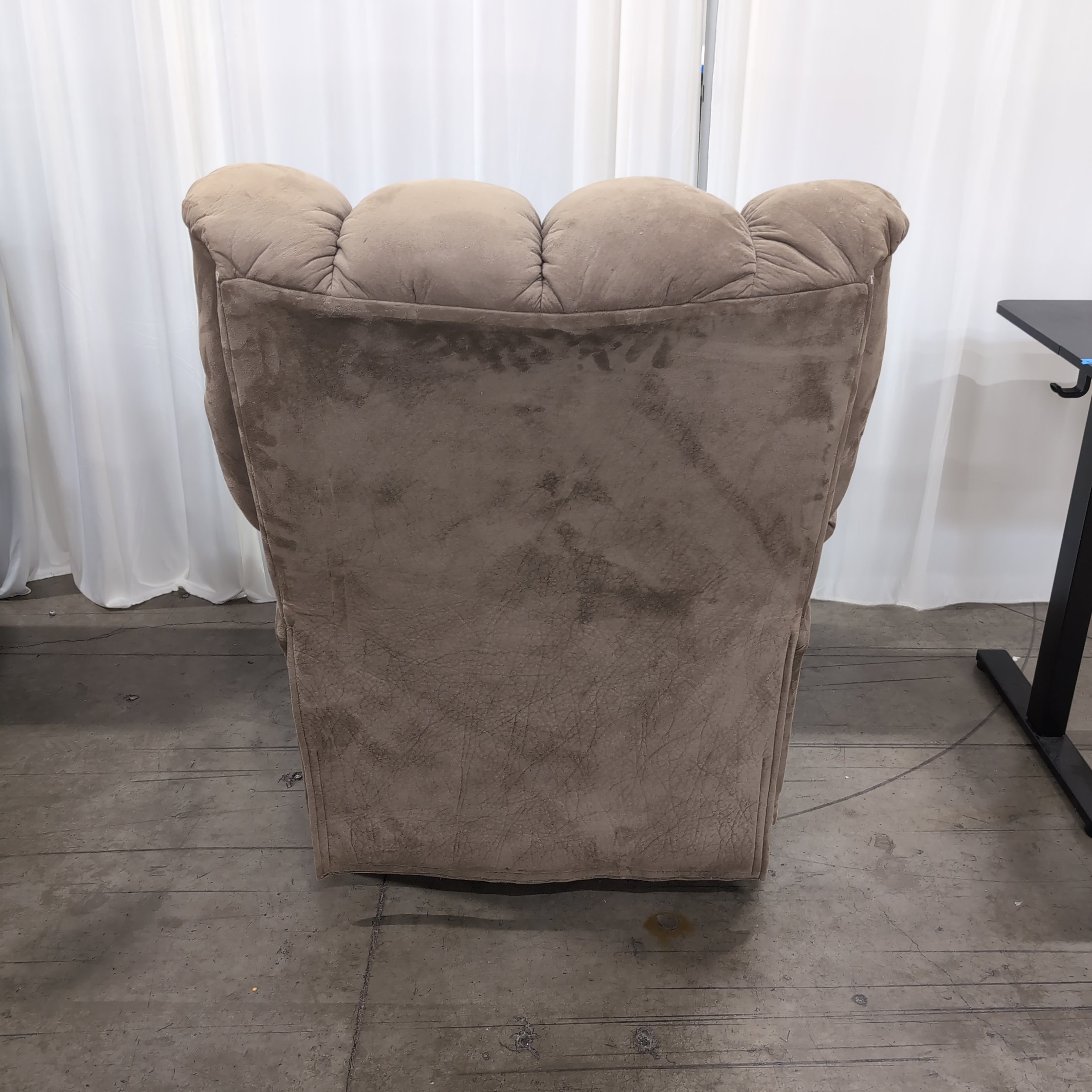 Plush Tan Upholstered Recliner