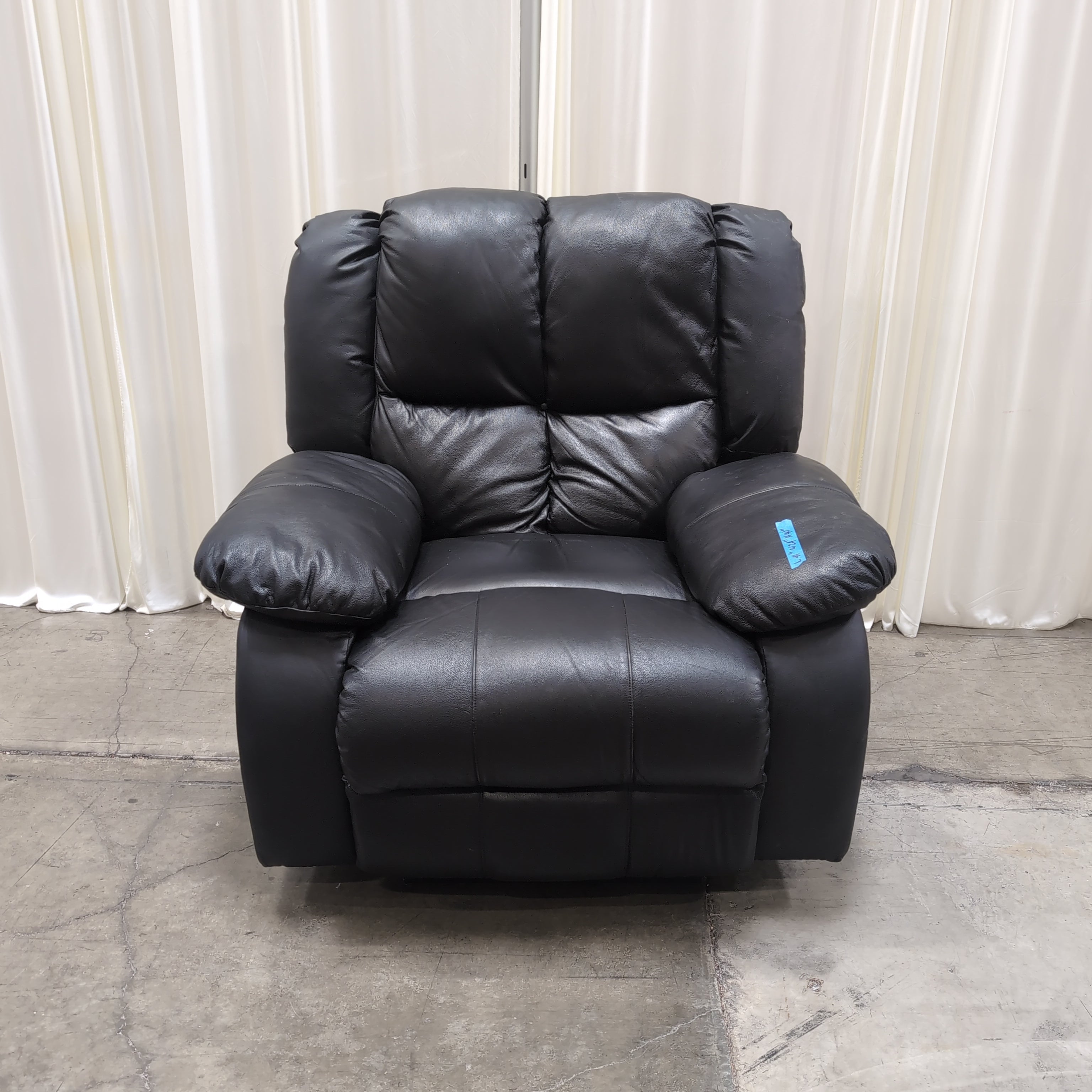 Black Padded Faux Leather Recliner
