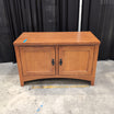 Mission Style Oak Wood TV Stand with Two Doors