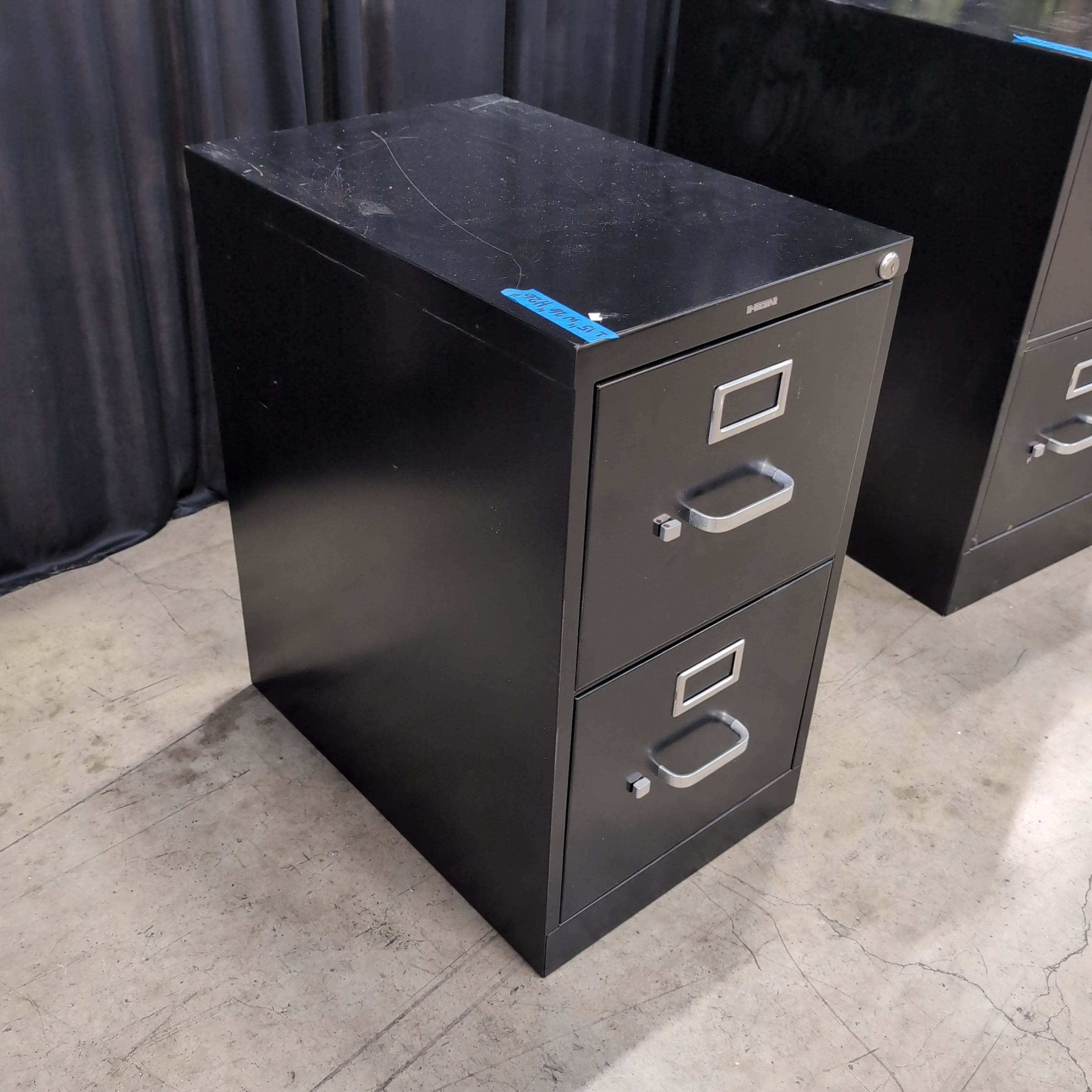 HON Black Two-Drawer Filing Cabinet in Metal