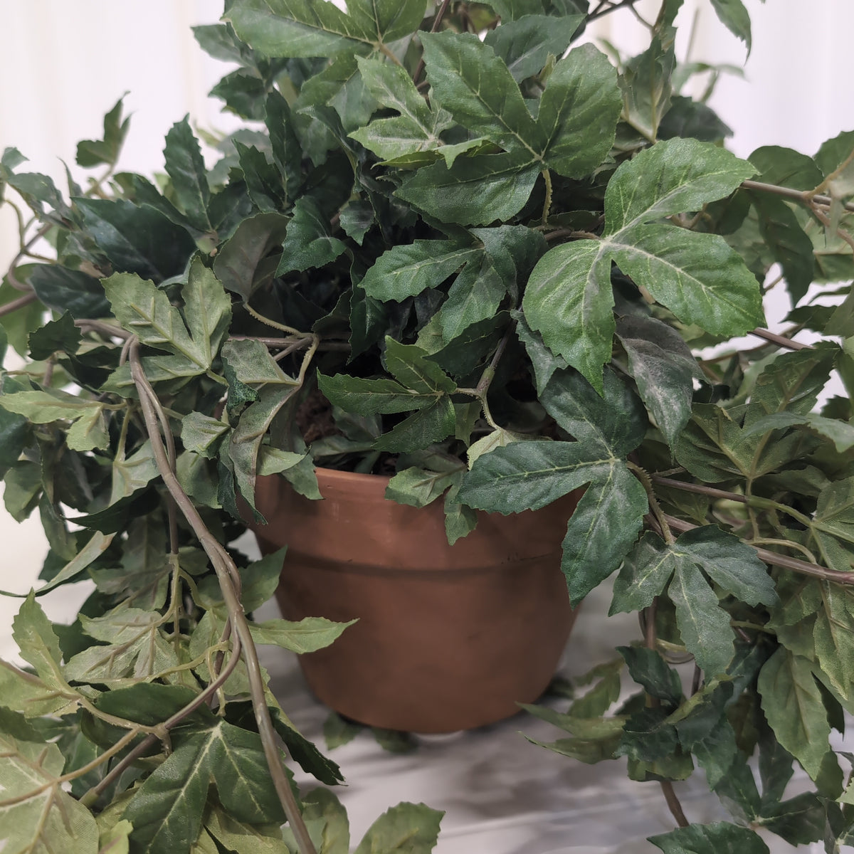 Green Faux Trailing Plant in Terracotta Pot
