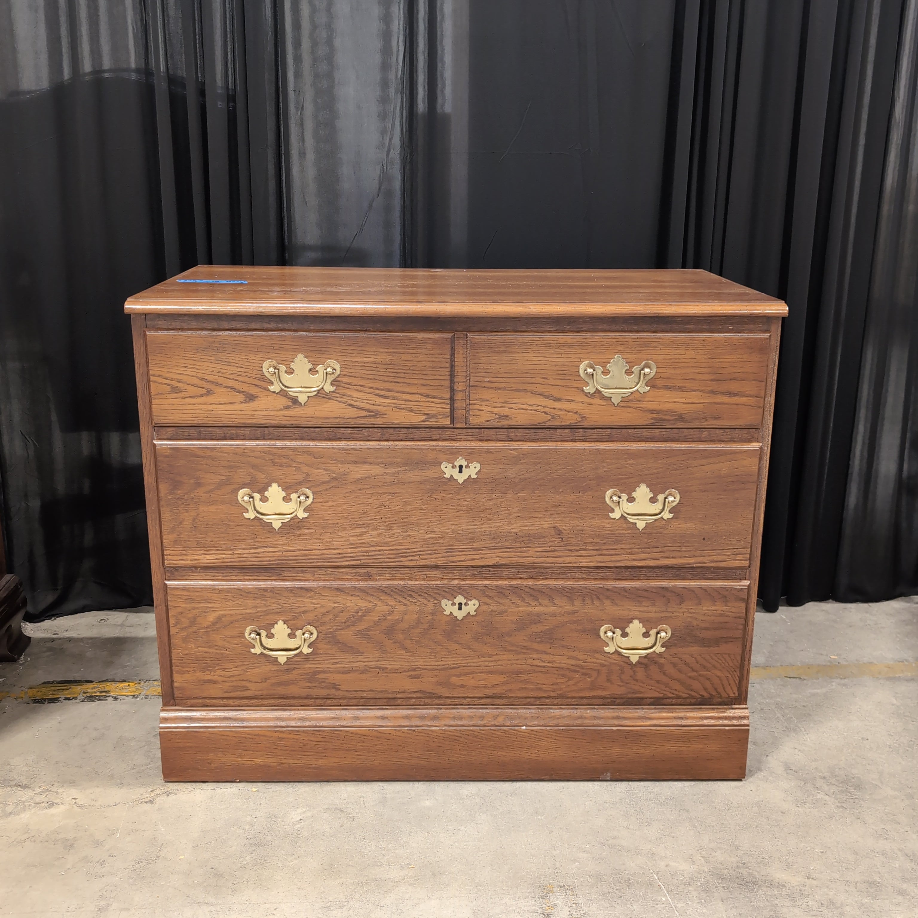 Medium Brown Wood TV Stand with Cabinet Doors