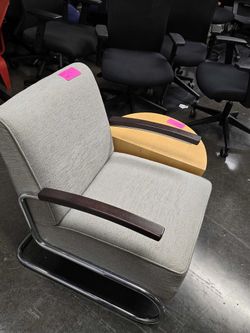 Blue/Grey Cloth Lounge Chair