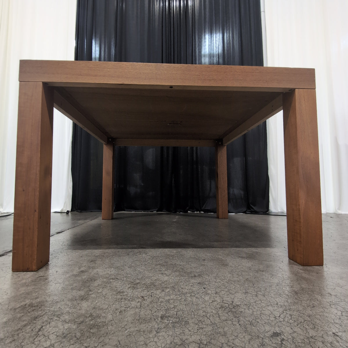 Mid-Century Modern Wood End Table with Tiled Top
