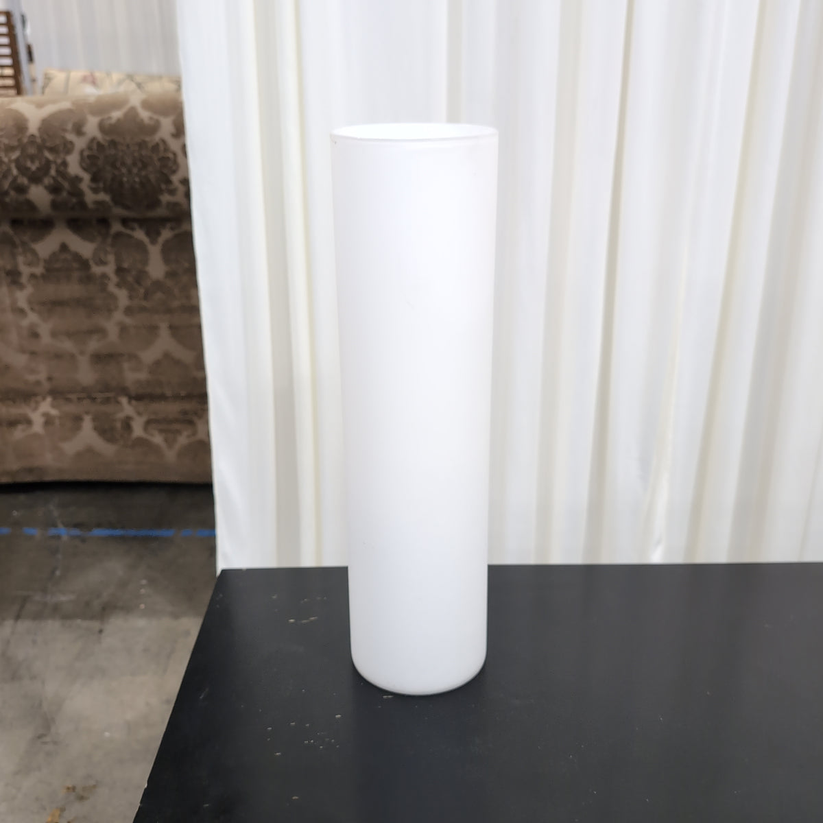 Frosted White Cylindrical Floor Lamp
