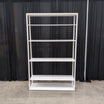 White Metal Six-Shelf Open Bookcase