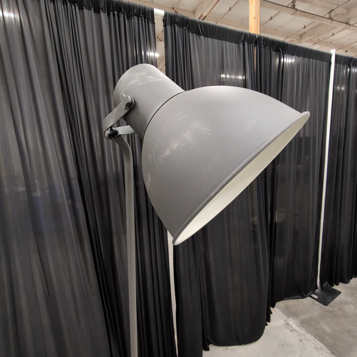 Modern Grey Metal Floor Lamp with Adjustable Head