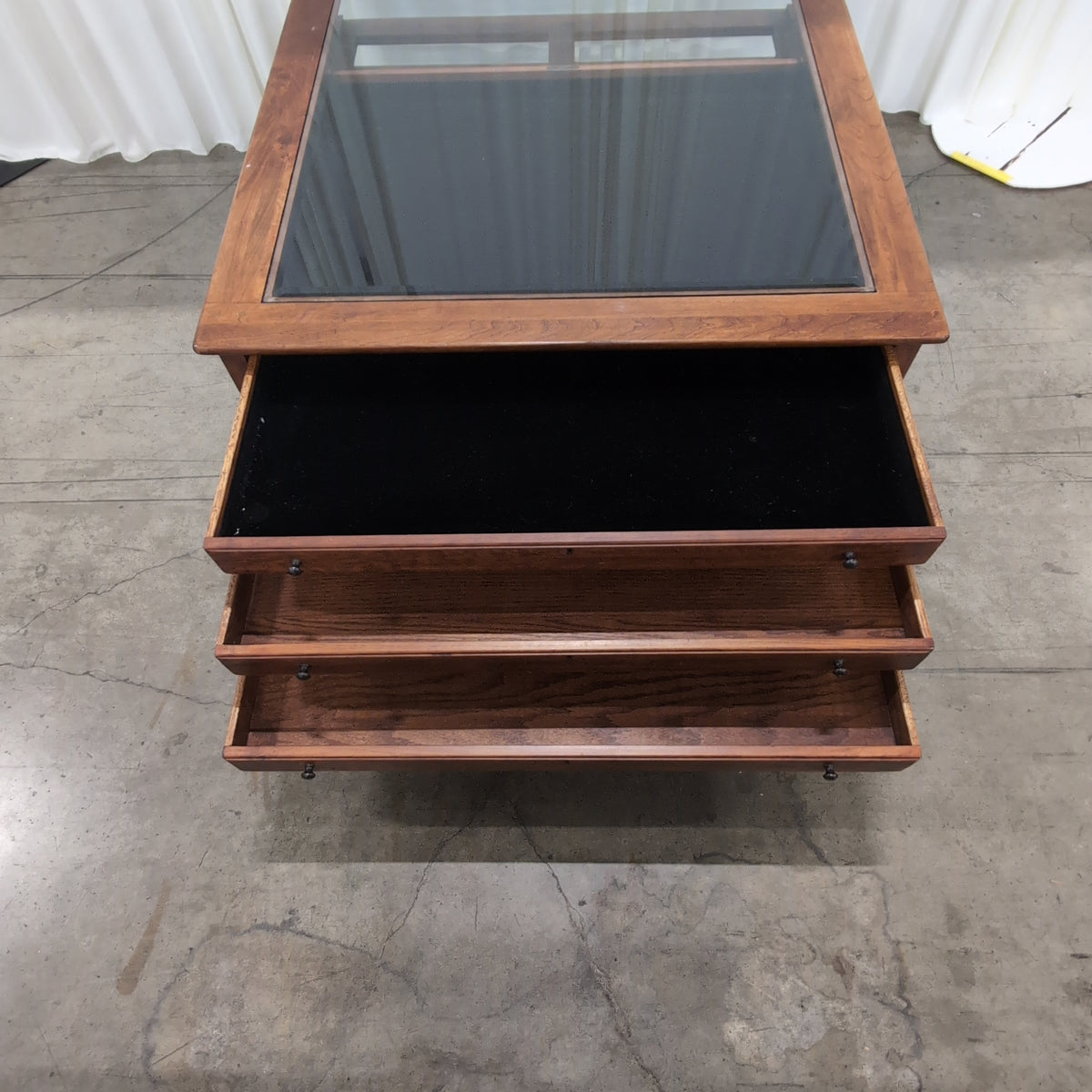 Bob Lexington Traditional Brown Wood Coffee Table with Ornate Mirror