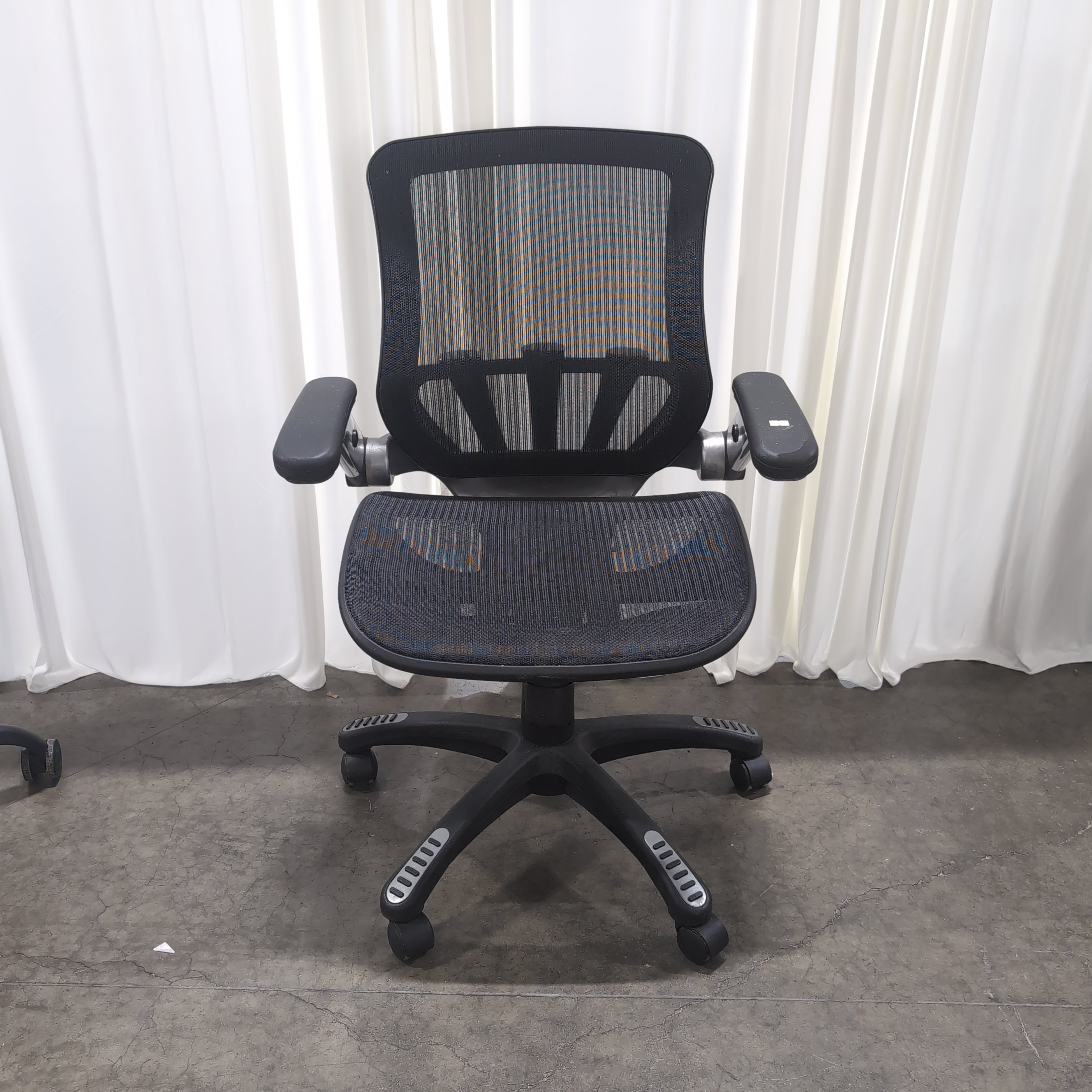 Black Mesh Rolling Office Chair with Adjustable Arms