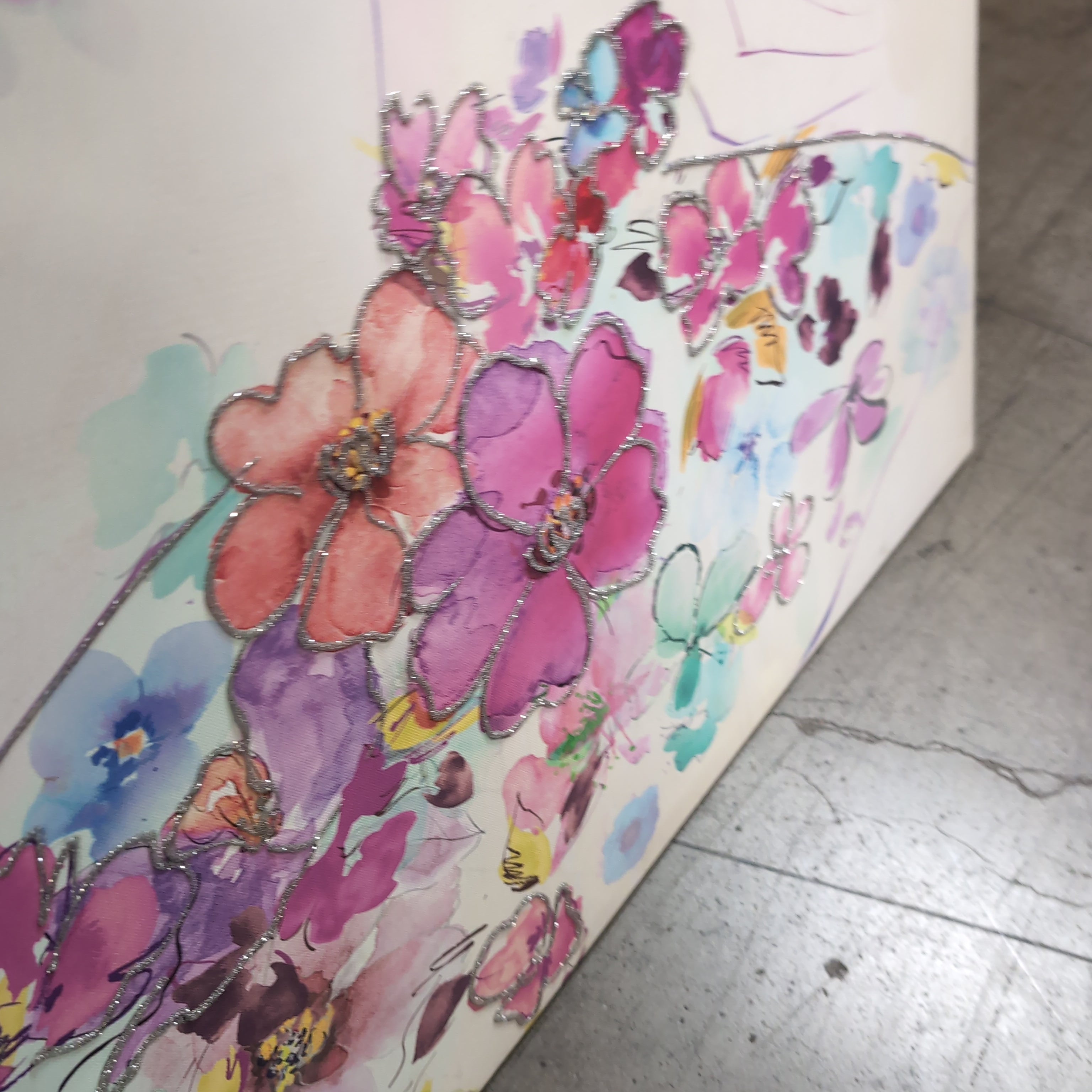 Colorful Floral Dress Figure Canvas Art