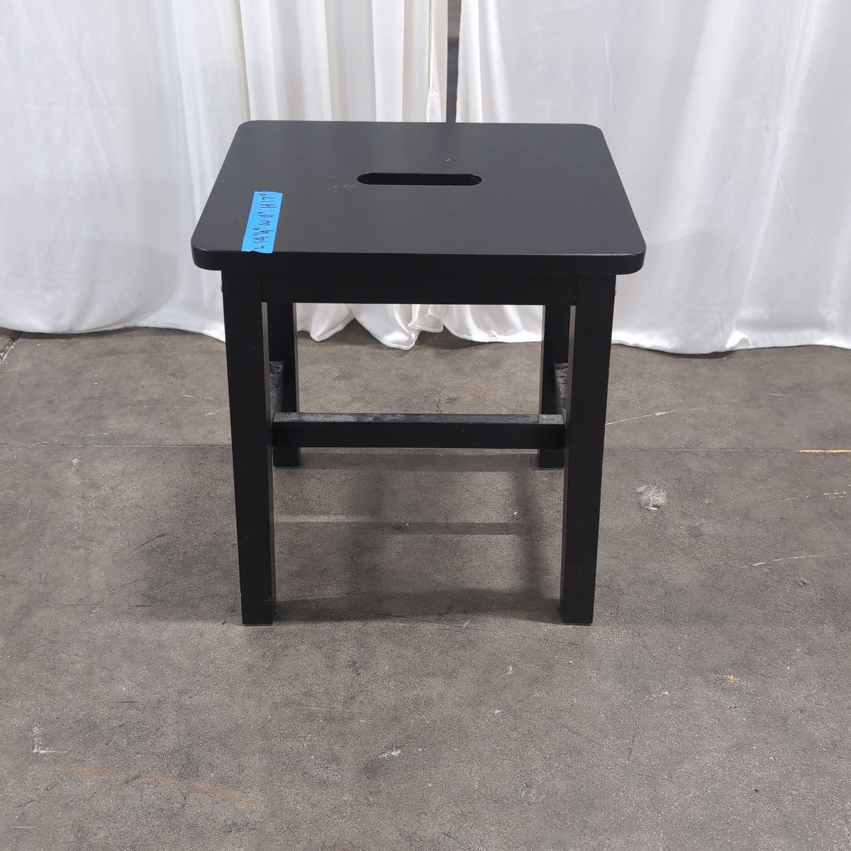 Black Wood Step Stool with Top Handle Slot