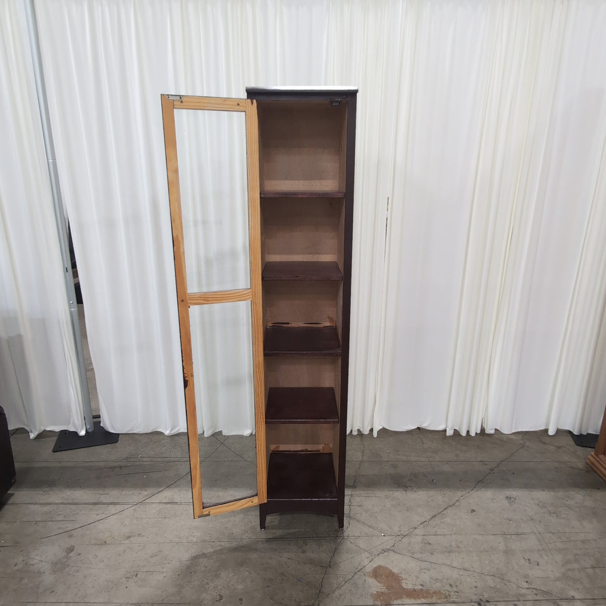 Dark Brown Wood China Cabinet with Glass Door