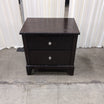 Home Meridian-Dark Brown Two-Drawer Nightstand with Silver Knobs