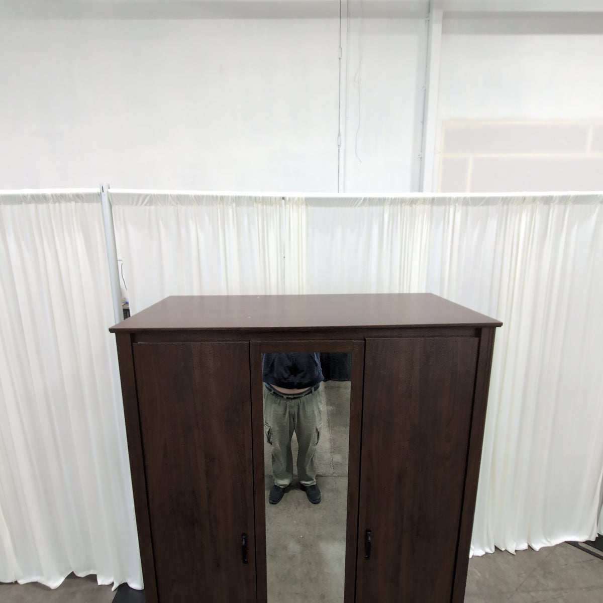 Dark Brown Wood China Cabinet with Glass Door