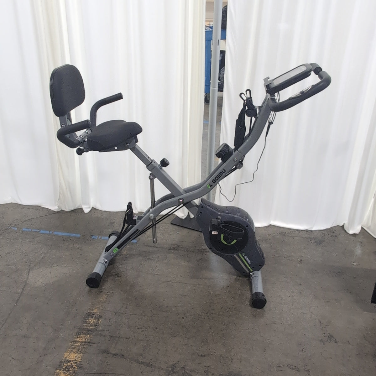 GOIMU Grey Folding Recumbent Exercise Bike with Digital Display
