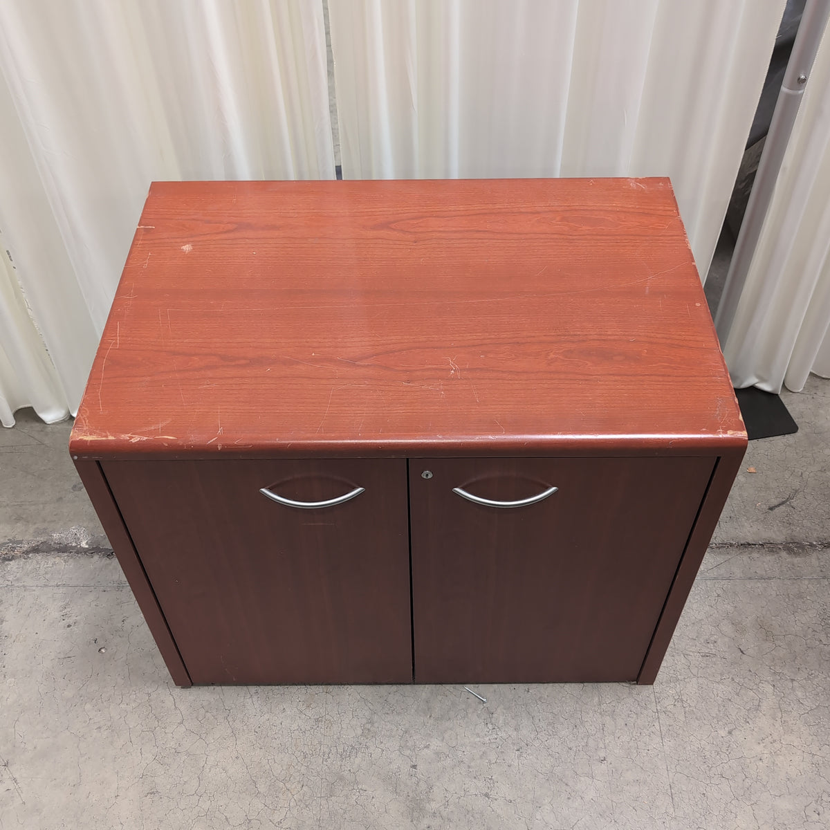 Reddish Brown Two-Door Storage Cabinet