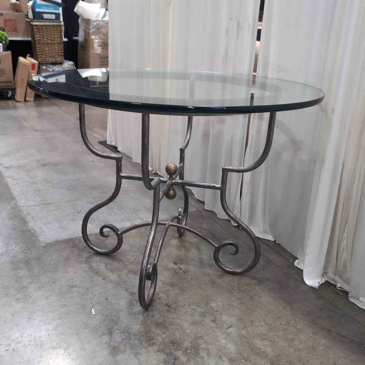 Ornate Metal Scrollwork Coffee Table Base with Scrolled Legs