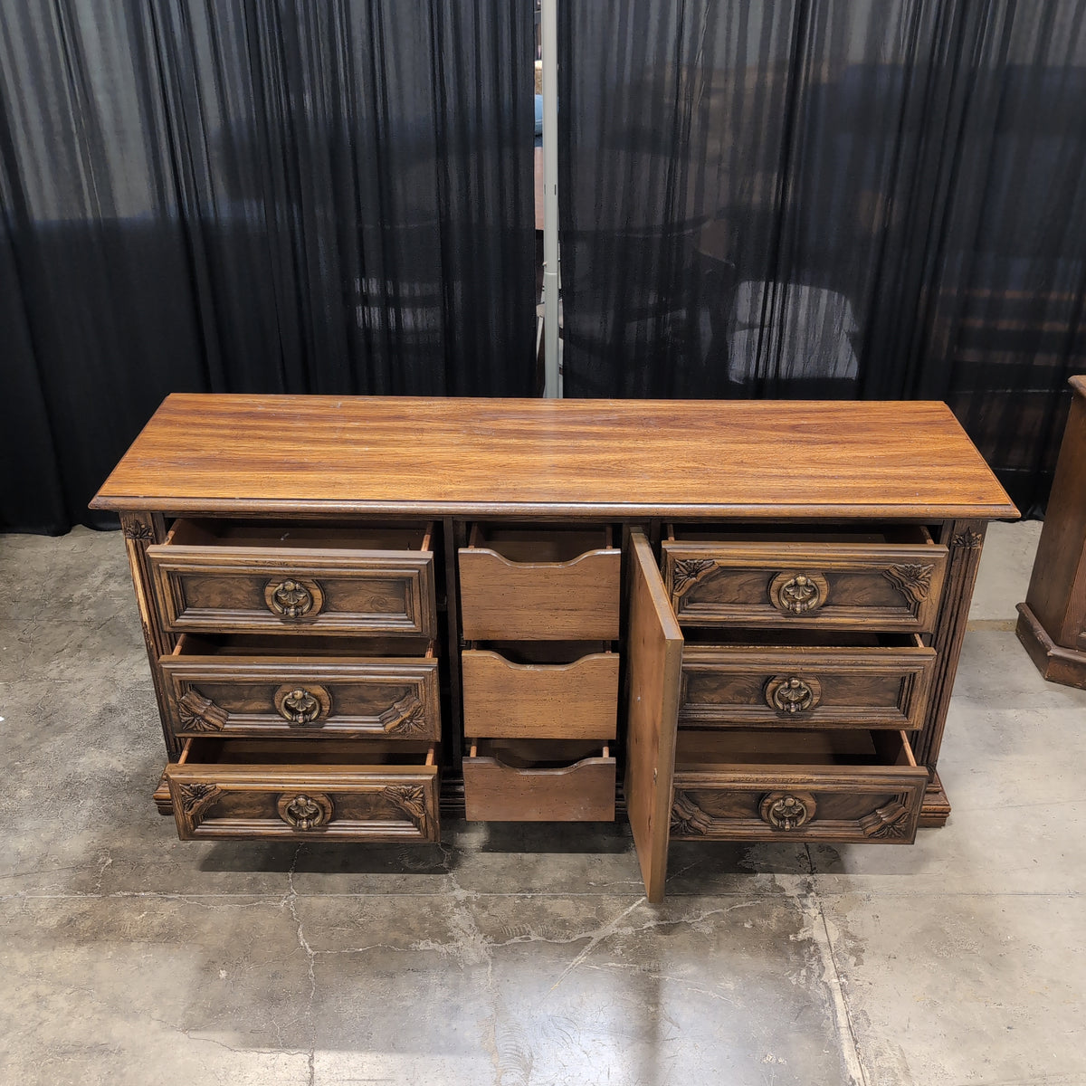 Stanley Furniture Traditional Style Wood Dresser with Ornate Hardware