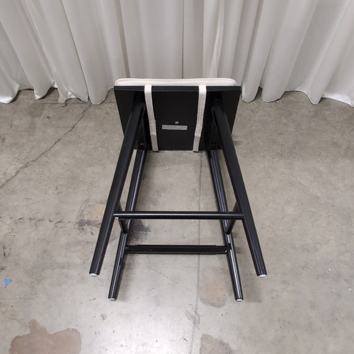 Black Frame Padded Square Seat Stool