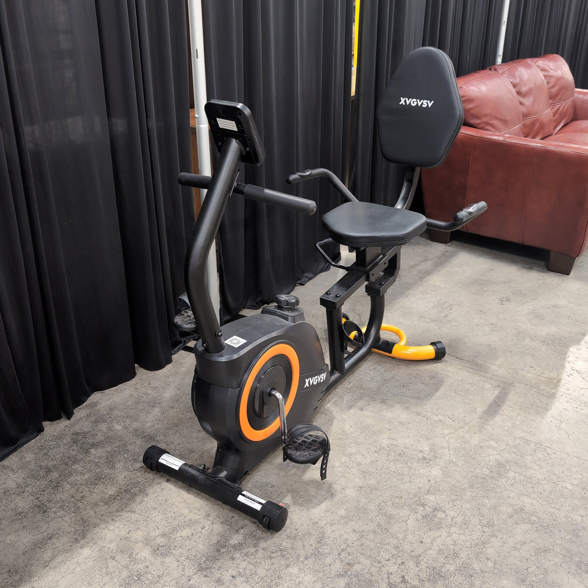 XVGVSV Black Recumbent Exercise Bike with Digital Display