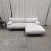 Contemporary Light Gray Fabric Sectional Couch with Chaise Lounge