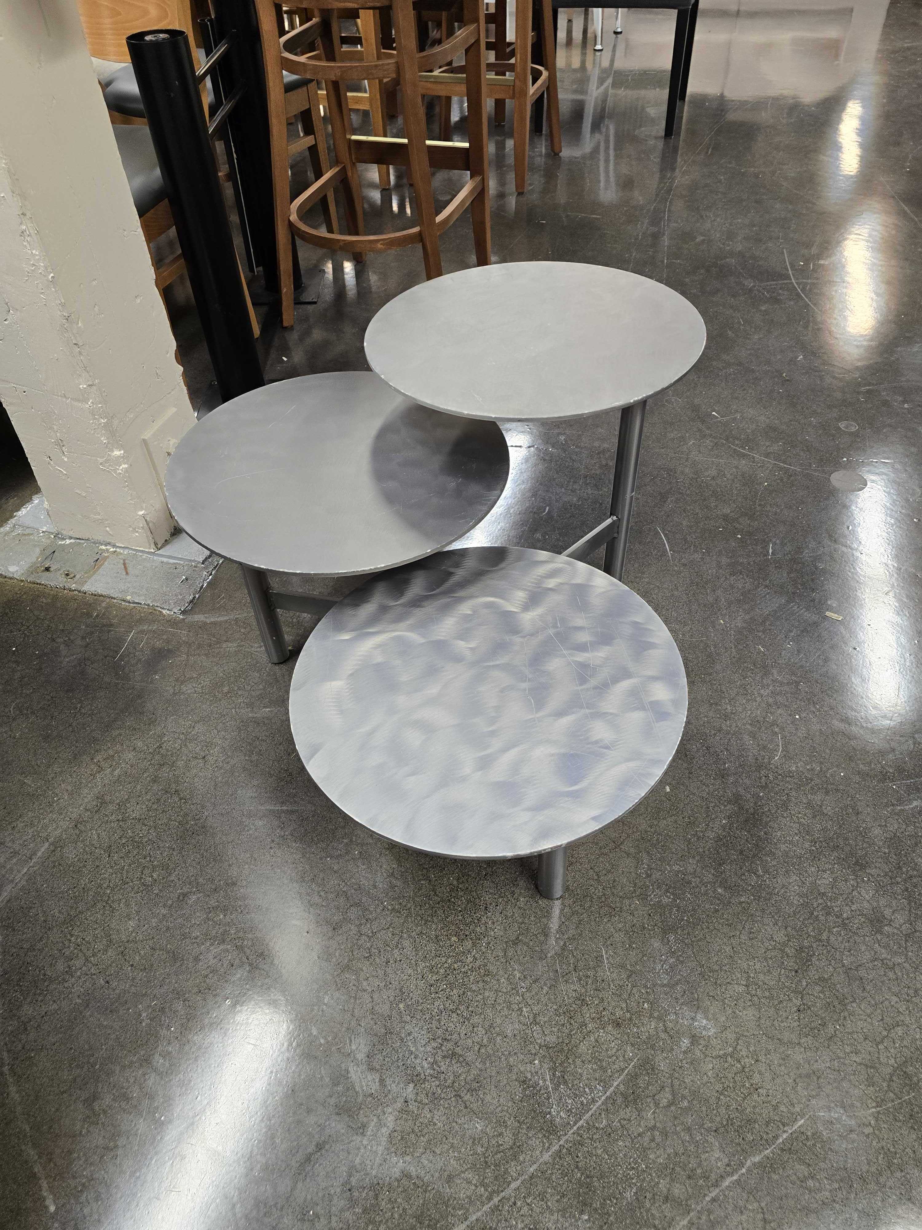 Modern Metal Disk Accent Table