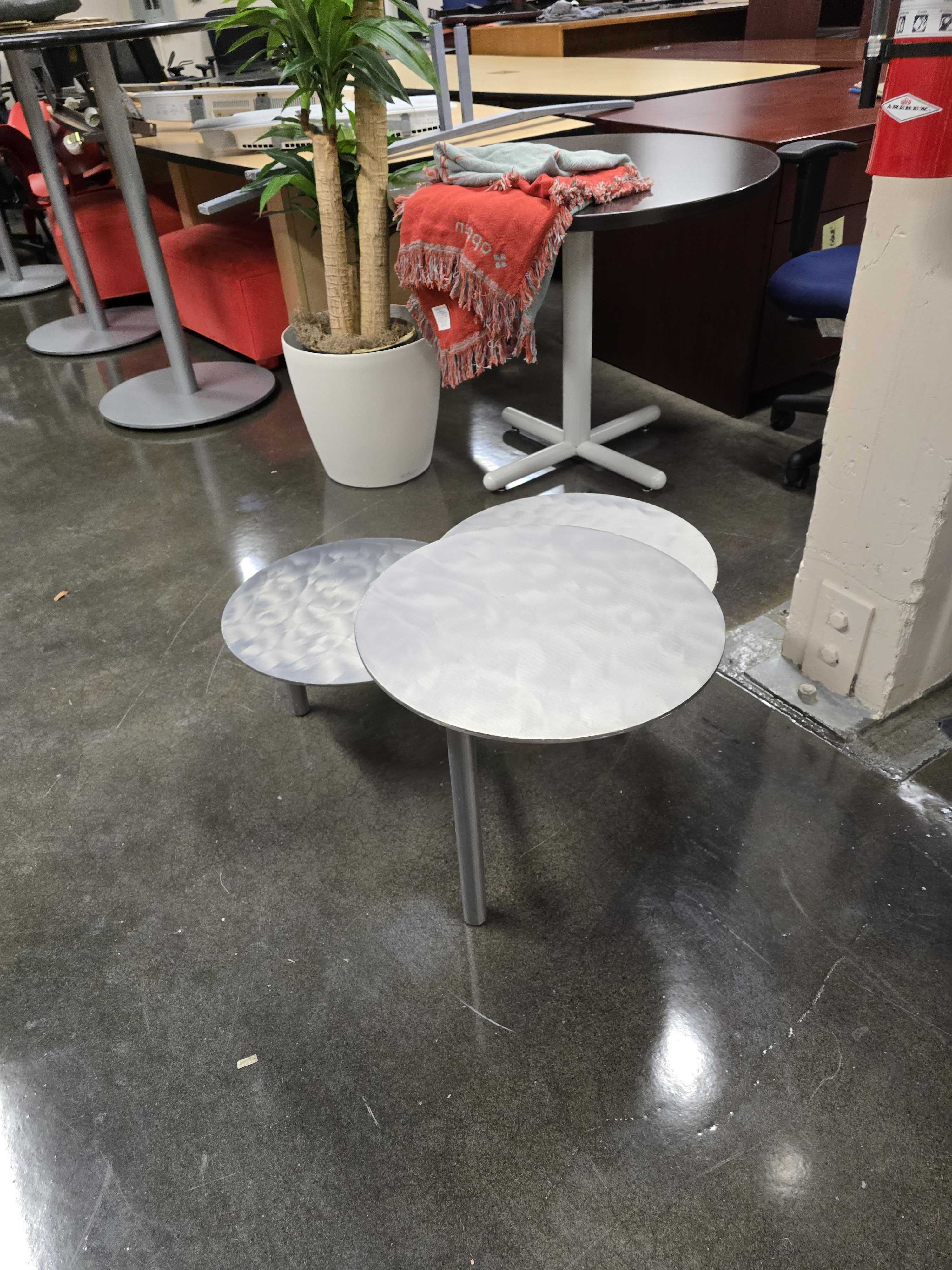 Modern Metal Disk Accent Table