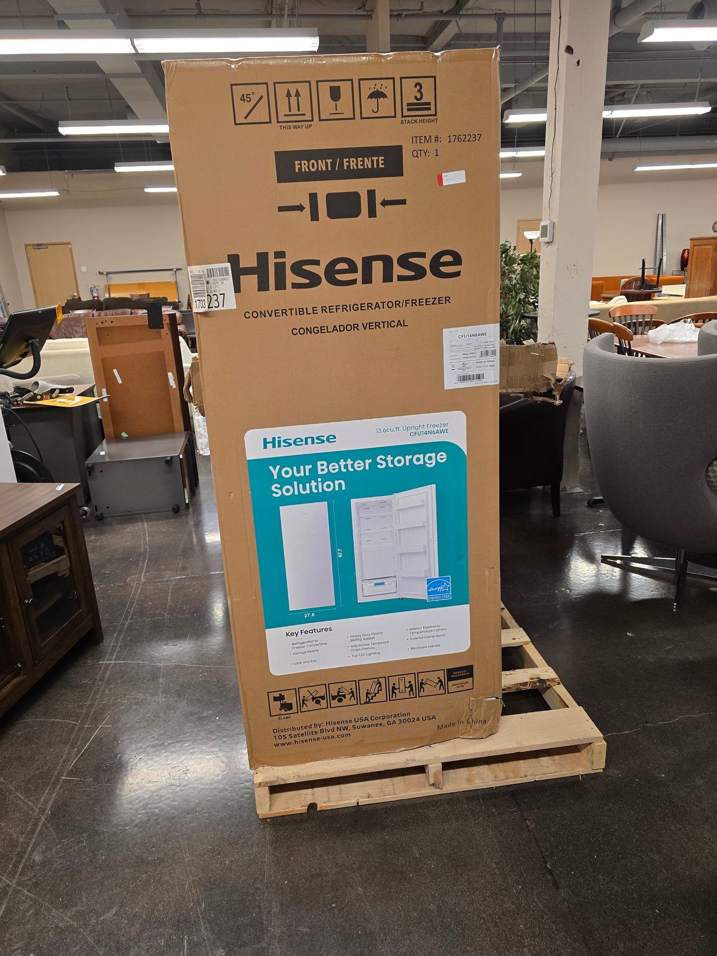 HiSense 13.6CuFt Freezer / Refridgerator