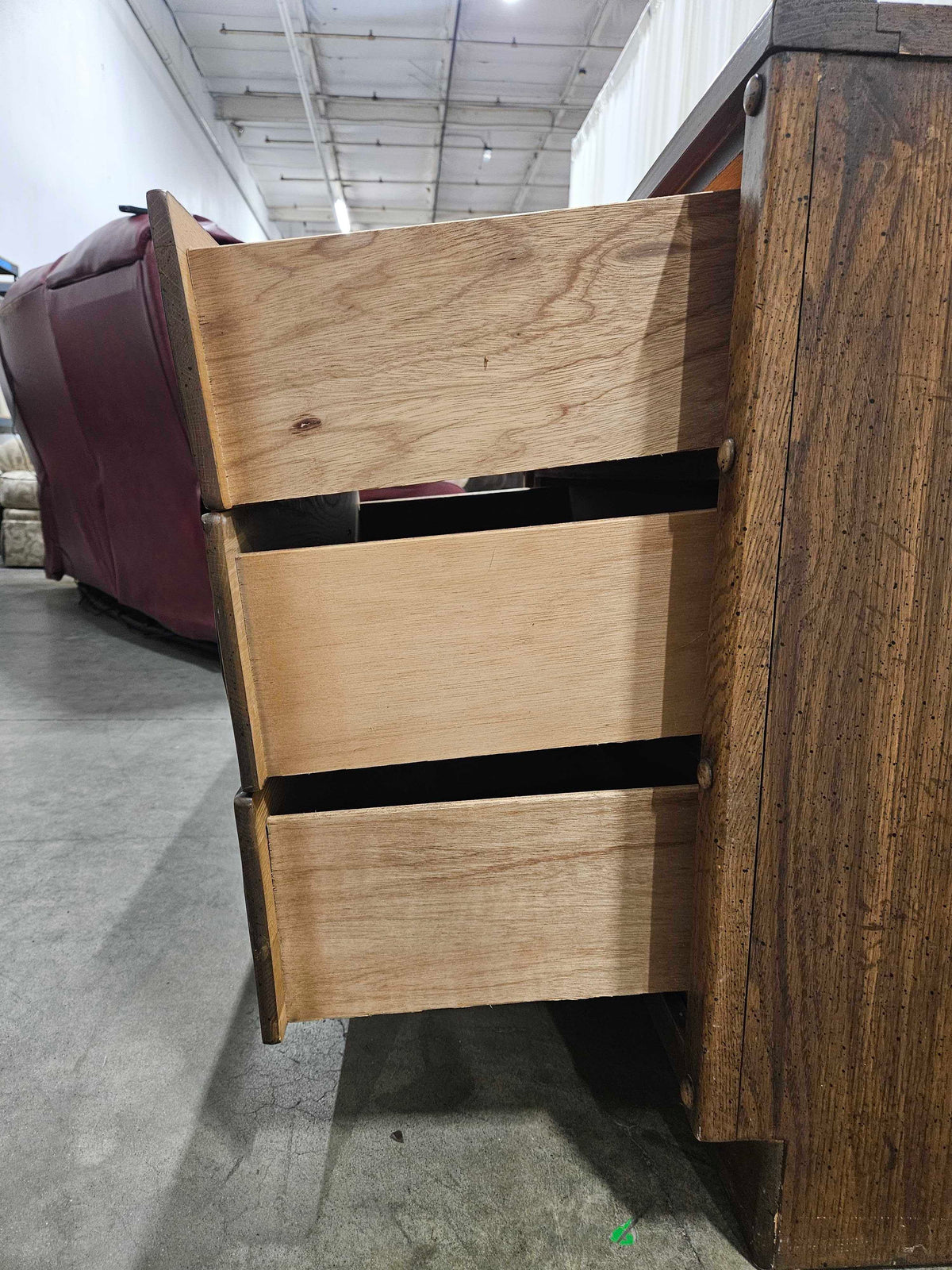 American of Martinsville Dark Wood Three-Drawer Dresser with Ring Pulls