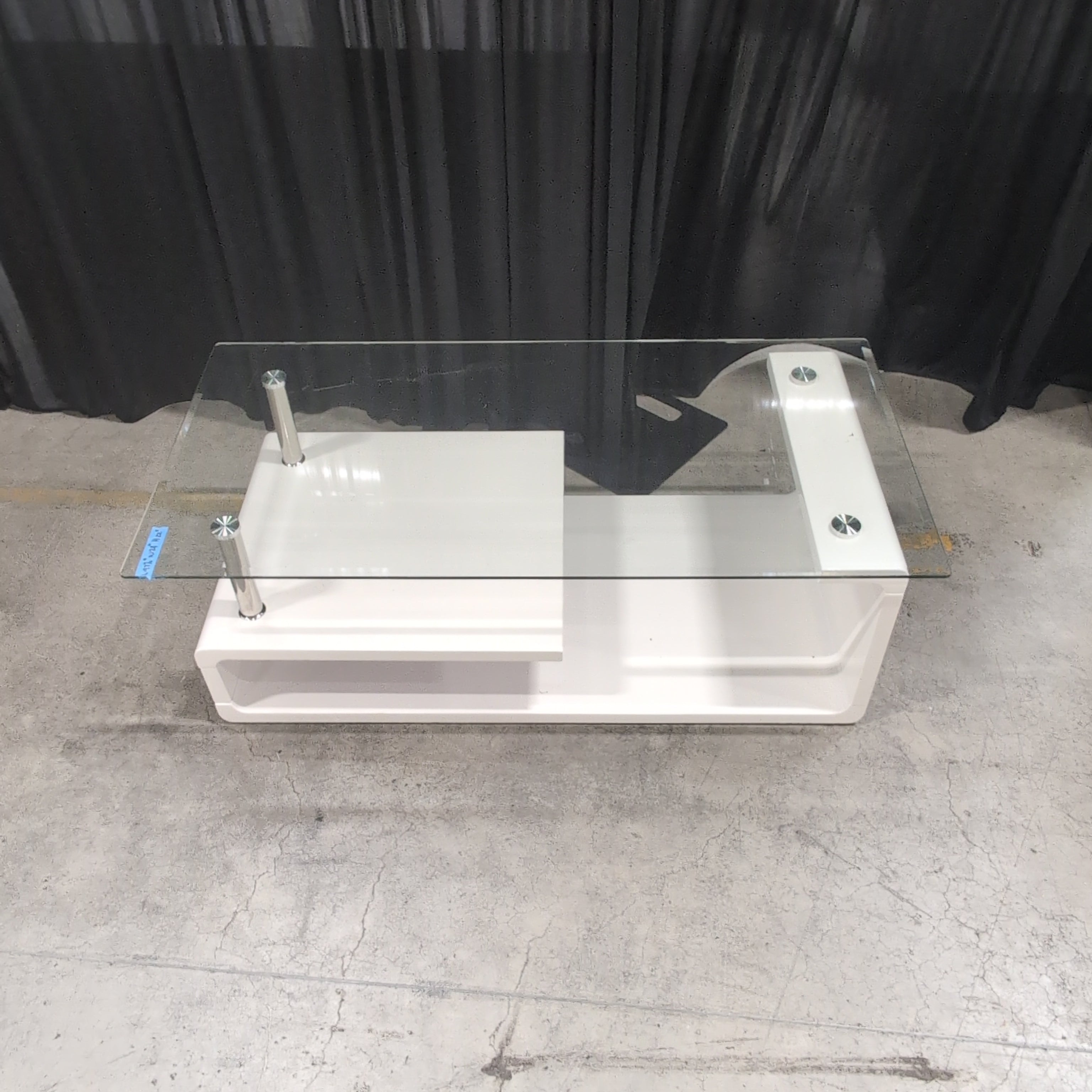 White Contemporary Glass Coffee Table