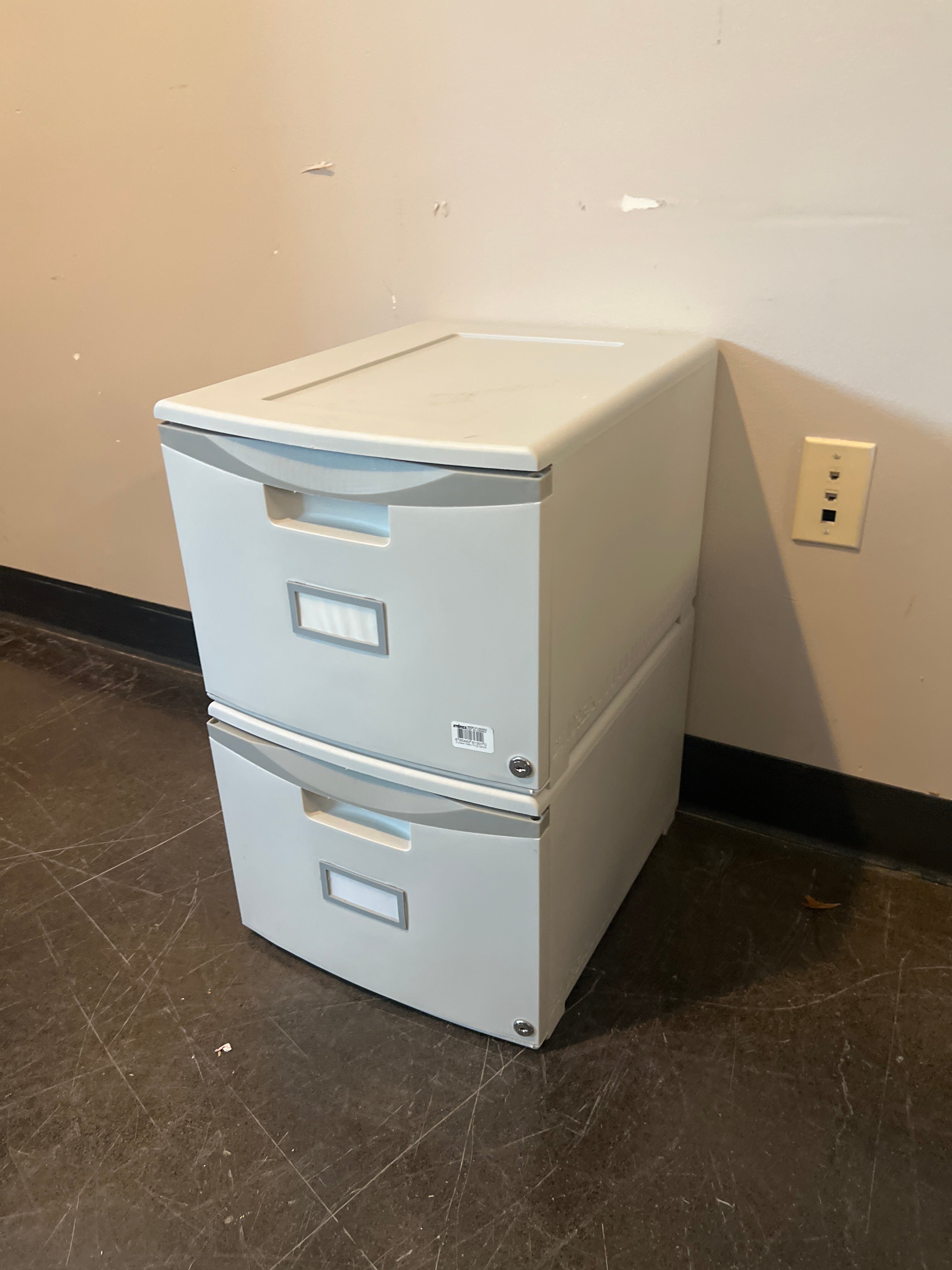 Stackable 2-Drawer Plastic File Cabinet